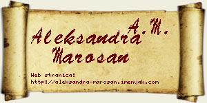 Aleksandra Marošan vizit kartica
